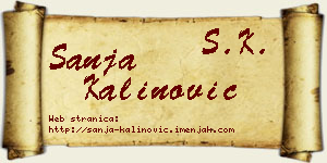 Sanja Kalinović vizit kartica